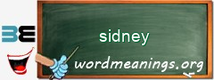 WordMeaning blackboard for sidney